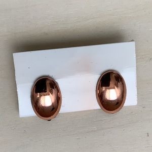 TLC New vintage copper medium oval clip on earrings